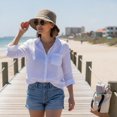 thumbnail image 7 of Slccxzc Vintage Washed Cotton Bucket Hat, Wide Brim Sun Cap for Outdoor Hiking, 7 of 7
