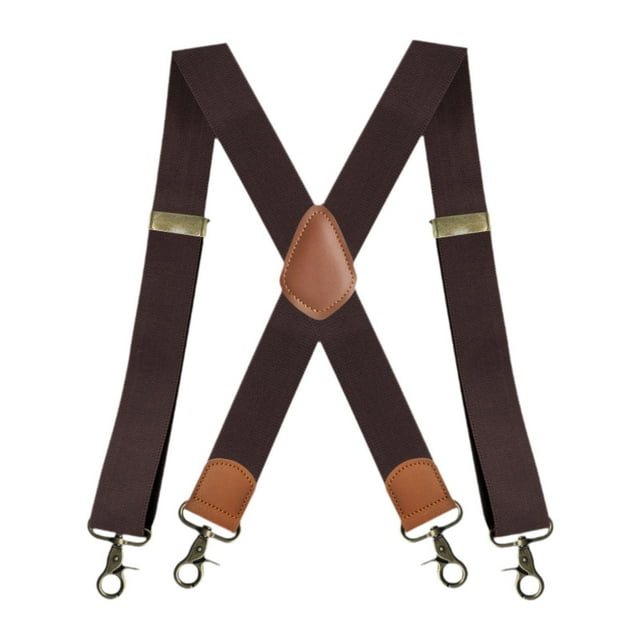 Tirantes para hombre para pantalones casuales grandes y altos, tirantes para eventos formales Café