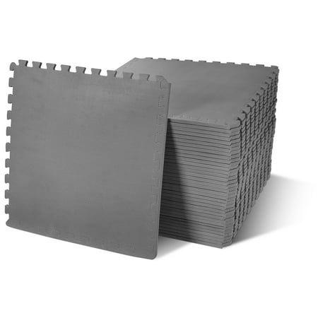 BalanceFrom 1/2 In. Thick Flooring Puzzle Exercise Mat with High Quality EVA Foam Interlocking Tiles  36 Piece  144 Sq Ft. Gray