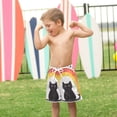 thumbnail image 4 of FORMRS Boys Swim Trunks Quick Dry Mesh Liner Boardshorts Sizes XS-XL, Black Cat Rainbow, 4 of 7