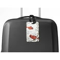 thumbnail image 5 of WIRESTER 2pcs Set PU Leather Luggage Tags Privacy Label Flap for Travel Suitcase Baggage - Red Cardinal Birds In Summer Winter, 5 of 7