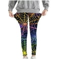 thumbnail image 6 of Frostluinai Girls Halloween Legging Spider Web Print Leggings Fancy High Waist Stretch Yoga Workout Legging Tights 3-8 Years, 6 of 6