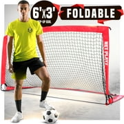 Soccer Goals - Portable Football Goals, Pop-up Net for Kids and Teens - Backyard Training & Team Games 6' x 3'