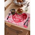 thumbnail image 3 of Love Heart Placemats Set of 6, Washable Woven Burlap Cloth Fabric Placemat for Square/Rectangle/Round/Oval Dining Table, Easy Clean Place Mats for Toddlers, Kids Best Mom Happy Mother''s Day, 3 of 6