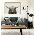 thumbnail image 5 of Kate and Laurel Sylvie Hey Dude Highland Cow Color Framed Linen Textured Canvas Wall Art by The Creative Bunch Studio, 31.5x41.5 Natural, Rustic Animal Wall Decor Art Piece, 5 of 6
