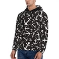 thumbnail image 3 of Lsque Anchor Pattern Casual Men's Hoodie,Hooded Sweatshirt with Kangaroo Pocket,Pullover Hoodie-Large, 3 of 7
