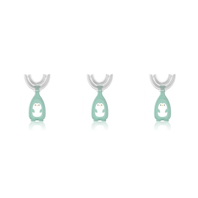 Kearding Cepillo de dientes de silicona para bebés Cepillo de dientes Accesorios para niños Limpieza grande, verde Type1 NO1