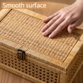 thumbnail image 3 of Rattan Decorative Box, Boho Display Boxes with Lids, Set of 2 Rectangular Wicker Storage Basket, Natural Woven Cane Bins for Home Decor, 3 of 7