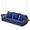 Navy Blue, variant on HOMREST 3-Person Porch Swing 55in Wicker Hanging Swing Bench with Cushions and Cupholders for Deck, Garden and Backyard, Blue