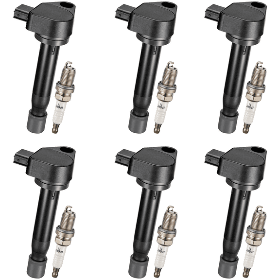 BDFHYK Ignition Coil Pack and Iridium Spark Plugs Compatible with Honda Odyssey Acura CL TL Accord 3.0L 3.2L 3.5L V6. UF242 30520P8EA01 4503, Sets of 6