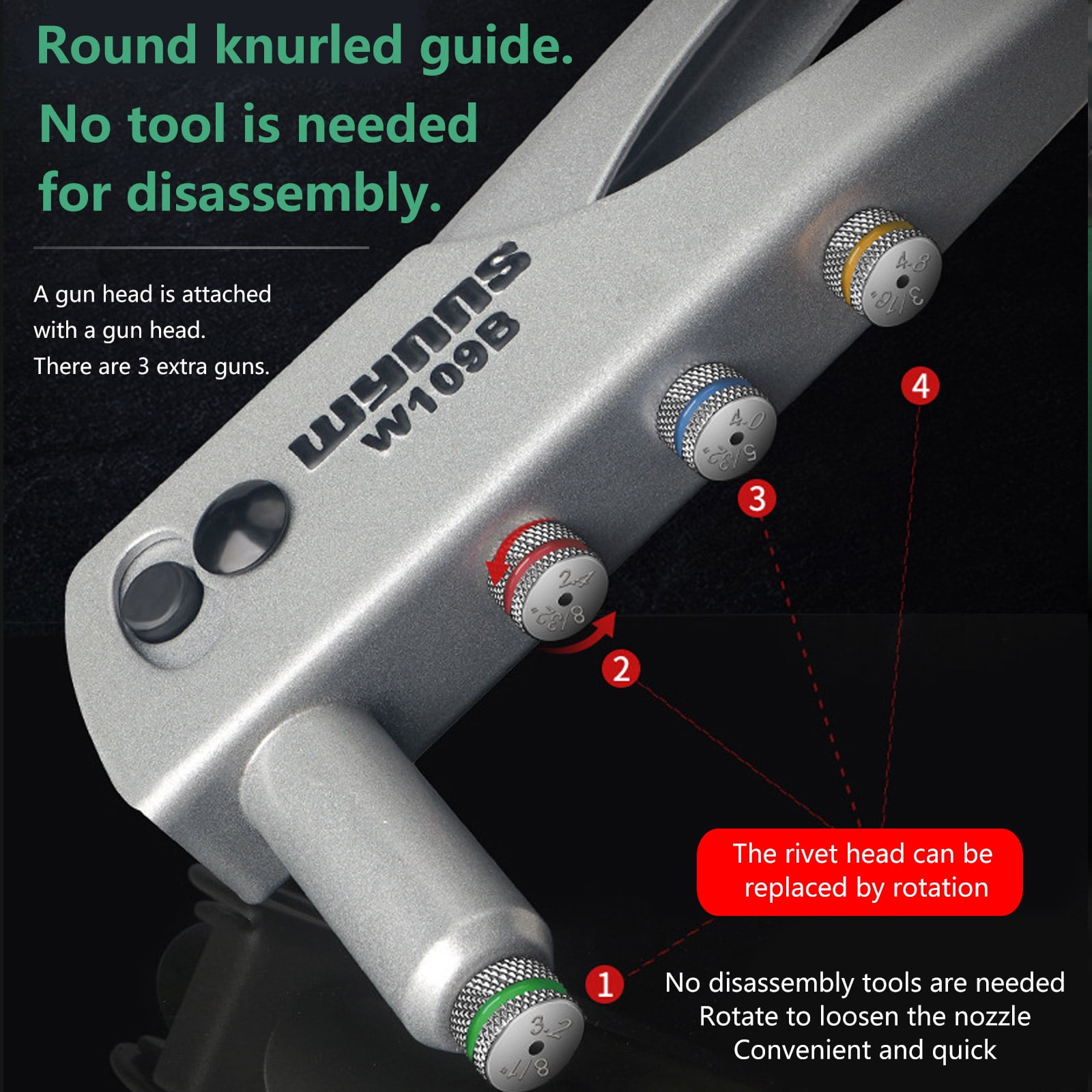 Heavy Duty Hand Threaded Rivet Guns Riveter of Sleeve Rivnut Tool For Auto Car Hand Riveter Manual Rivet Tools