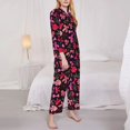 thumbnail image 3 of Balery Various pink and red Bow knots Conjunto de Pijama con Estampado para Mujer, Conjunto de Dos Piezas con Manga Larga, Ropa de Dormir Suave con Bolsillos, Pijamas Cómodos-Small, 3 of 7