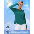 thumbnail image 2 of Camisa solar SPEXIAL para mujer, manga larga, protección UV, color verde, XS, 2 of 6