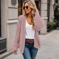 thumbnail image 4 of Womens Chunky Cable Knit Cardigan Sweaters Open Front Long Sleeve Slouchy Fall Outwear Coats, L, 4 of 6