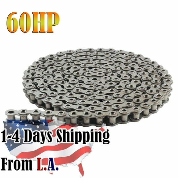 Jeremywell 60HP Hollow Pin Roller Chain 10 Feet with 1 Connecting Link