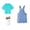 Light Blue, variant on Baby Overalls Slim Fit Jean Overallswith Orange Top Sleeveless Jumpsuit Shortalls Tween Girl Outfits 10-13 Years