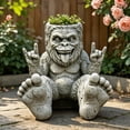 thumbnail image 5 of Whimsical Forest Legend Planter Pot - Mythical Beast Face Statue Resin Succulent Cactus Holder for Indoor Outdoor Garden Patio Home Office Decor 5.7"* 5.1", 5 of 7