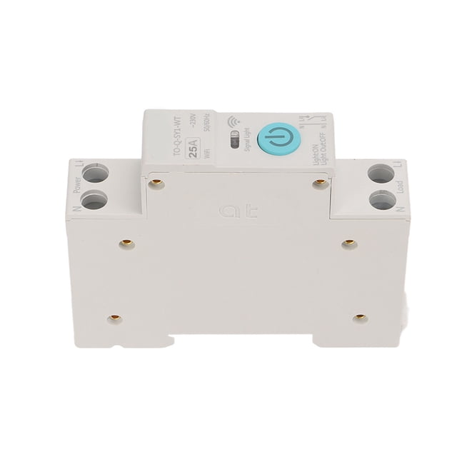 WIFI Smart Switch Breaker Wireless Remote Control DIN35 Rail Module with Cycle Timing Countdown for Home Automation White 82x68x18mm