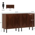thumbnail image 2 of Tribesigns Ensemble de 2 Buffets-Vaisseliers avec Rangement, Buffet de 59 Pouces avec Portes et Tablettes Ajustables, Armoire de Rangement Autoportante d'Accent pour Salon, Brun Foncé, 2 of 8