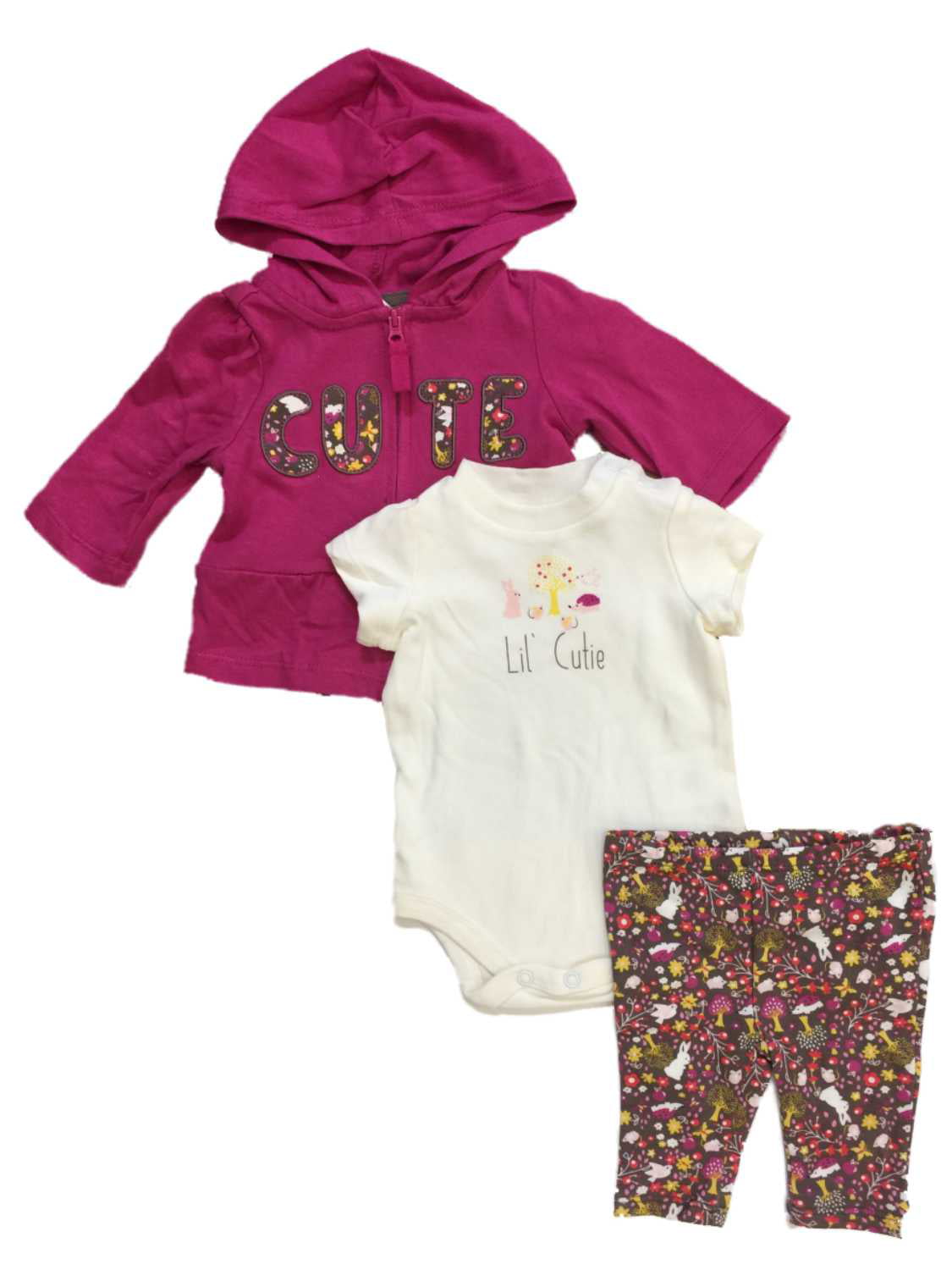 Baby girl New 4 piece oufit set by baby works layette size 3-6 mths little cutie