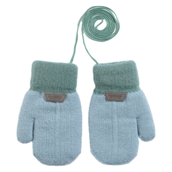 Baby toddler winter mittens lined with wool warm waterproof ski snow gloves for boys and girls-azure
