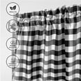 thumbnail image 6 of 2 Pack Buffalo Check Plaid Window Valances Curtains White and Black, 16 x 56 inch, Blackout, 6 of 7