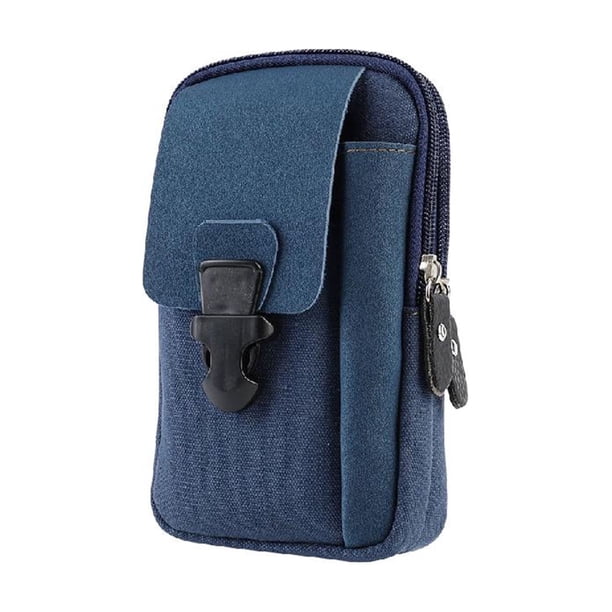 Riñonera para Al Aire Libre Hombre Bolso Lona Sólido Negocios