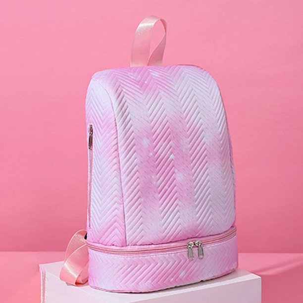 Mochila de gimnasio unisex multiusos multibolsillo y cremallera para uso diario (rosa)