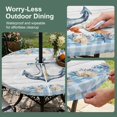 thumbnail image 5 of Round Outdoor Tablecloth with Umbrella Hole and Zipper, Blue Anchor Coastal Tablecloth with Elastic Waterproof, Summer Nautical Beach Coral Shell Patio Table Covers for 55" - 60" Picnic Pool Tables, 5 of 9