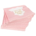 thumbnail image 3 of Koyal Wholesale Pink with Onesie Gold Scripted Welcome Little One Saying Cocktail Napkins, Bulk 100-Pack Count 3-Ply, 3 of 5