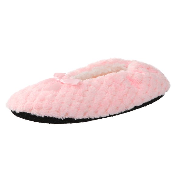 CHUANK Pantoufles FANSIREN pour Femmes avec Doublure Nœud Antidérapantes Douces Légères Chaussettes Pantoufles de Maison Chaussures Plates Mocassins Sandales Noires Taille 40