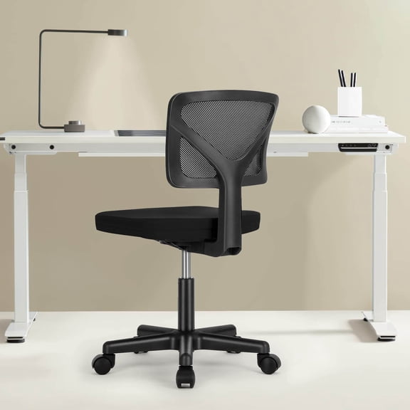 Black Low Back Mesh Armless Office Chair