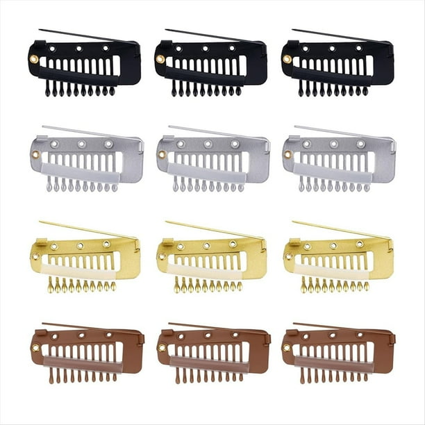 24 Pinzas Chunni para Extensiones de Cabello, Peines, Accesorios Pequeños para Pelucas, para Mujer, Bricolaje.