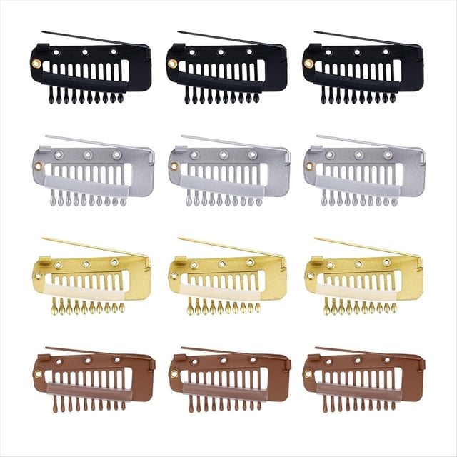 24 Pinzas Chunni para Extensiones de Cabello, Peines, Accesorios Pequeños para Pelucas, para Mujer, Bricolaje.