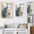 thumbnail image 4 of Designart "Peacock in Blue Ink Serene Beauty II" Animals Floater Framed Canvas Art Print, 4 of 7