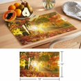 thumbnail image 6 of Orange Autumn Leaves Placemats Set of 6 Fall Trees Forest Country Rustic Place Mats Indoor Wipeable Table Mats Washable Cloth Dining Table Placemats for Kitchen Holiday Party Home Decor 13x19 Inch, 6 of 9