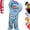 Blue, variant on Silly Big Mouth Monster Onesie Pajamas, Funny Soft Plush Puppet Loungewear  with Giant Grooming Comb for Adults and Teens, Hilarious Loungewear Hooded Jumpsuit for Halloween & Pyjama Parties
