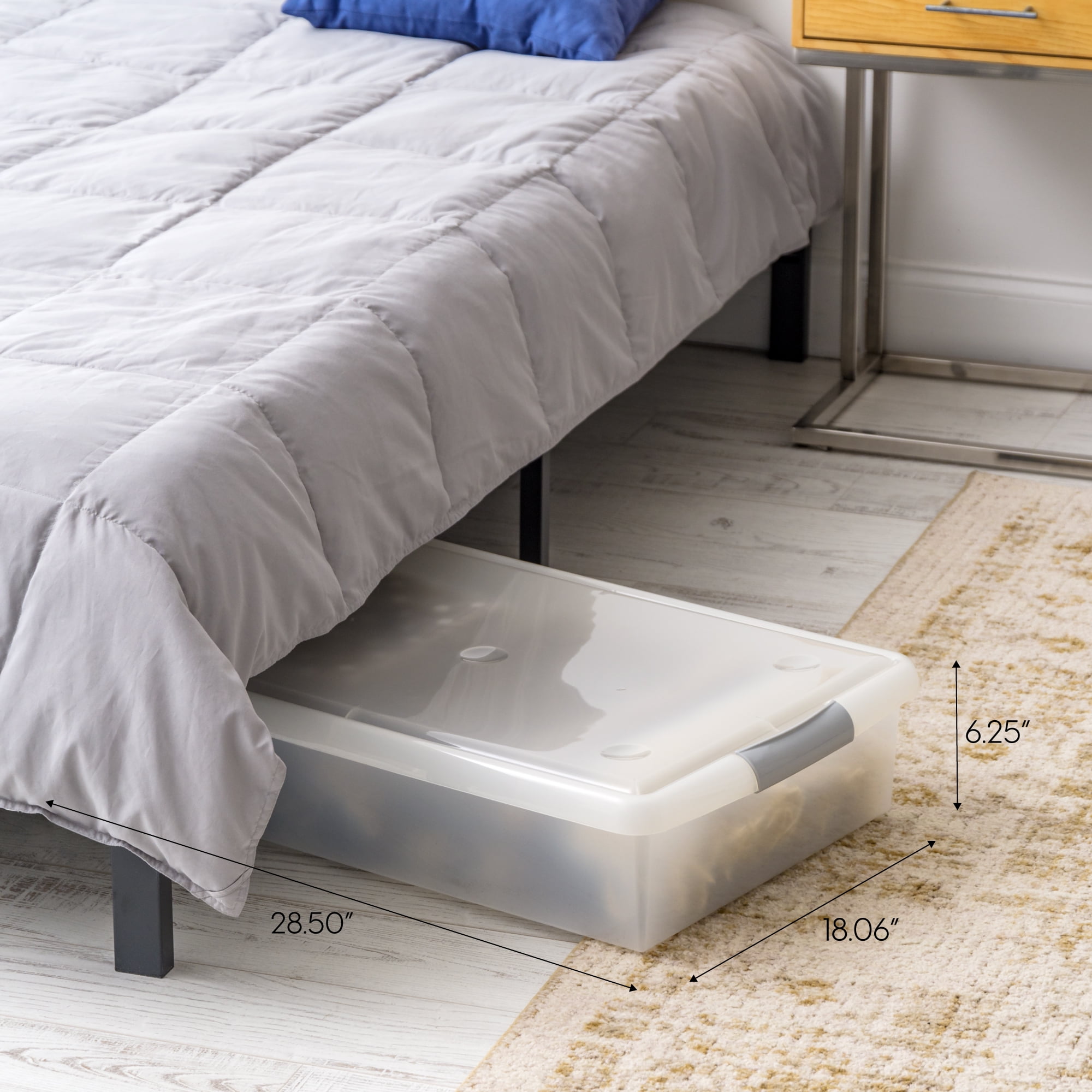 IRIS 40 Qt. Plastic Storage Bin with Lid, Stackable Storage Container, Tote, Clear