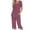 ☪489-Purple, variant on Womens Lounge Sets Short Sleeve Square Neck Tops Wide Leg Capri Pants 2 Piece Outfits Tracksuit with Pockets