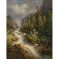 thumbnail image 3 of Georg Geyer 12x14 Black Modern Framed Museum Art Print Titled - Stalbachfall Am Grundlsee (1899), 3 of 5