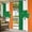 Grass Green White Red Orange, variant on 1 Panel Outdoor Curtains for Patio Waterproof 54"x84", St. Patrick's Day Weatherproof Privacy Outsides Curtains, Irish Flag Green Lucky Shamrock Grommet Thermal Drapes for Cabana Porch Pergola