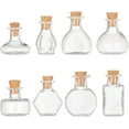 thumbnail image 1 of 8 mini botellas de vidrio de diferentes estilos, frascos de vidrio transparente vacíos para deseos con tapones de corcho, pequeñas botellas flotantes para hechizos., 1 of 6