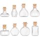 thumbnail image 1 of 8 mini botellas de vidrio de diferentes estilos, frascos de vidrio transparente vacíos para deseos con tapones de corcho, pequeñas botellas flotantes para hechizos., 1 of 6