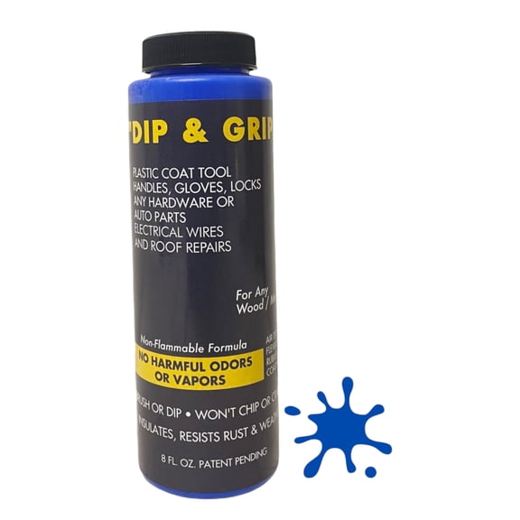 Liquid Leather - Dip and Grip Rubberized Plastic Coating for Tools Handles Cables - Blue Net 8 fl oz