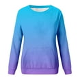 thumbnail image 6 of ManxiVoo Womens No Hood Pocket Sweatshirt Cozy Fall Winter Fashion Top with Front Pouch L Size Blue, 6 of 6