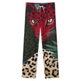 thumbnail image 4 of Red Jaguar Tropical Jungle Art Winter Female Pants Flannel High Waist Women Pants Lady Warm Straight Leg Plush Trousers, 4 of 7
