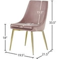 thumbnail image 3 of Meridian Furniture Karina Pink Velvet Dining Chair (Set of 2), 3 of 5