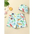 thumbnail image 2 of Wassery Toddler Boys Swimsuit Shorts Print Swim Trunks Bathing Suit Beach Swimming Shorts Beachwear with Swim Cap 2-6 Years, 2 of 8