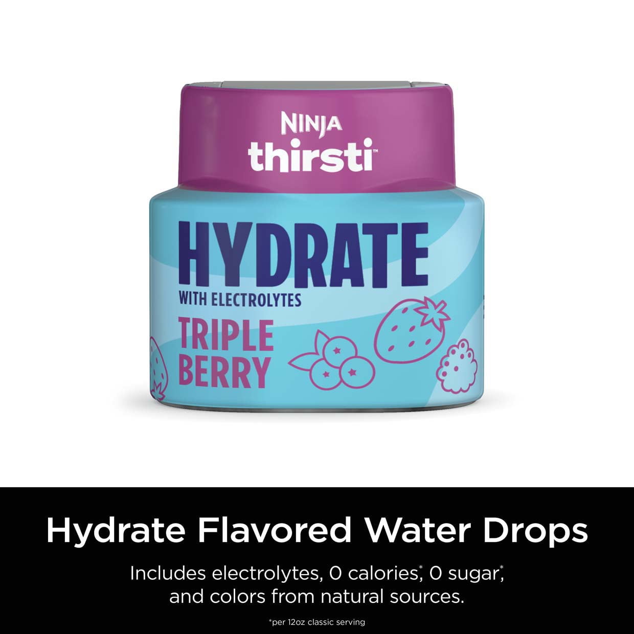 Ninja Thirsti FRUTTI CHILL Triple Berry Flavored Liquid Water Drops, 1 Flavor Pod, WCFTRBY61