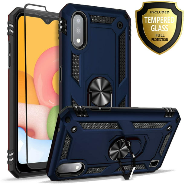 Samsung Galaxy A01 Case, With [Tempered Glass Screen Protector Included ...